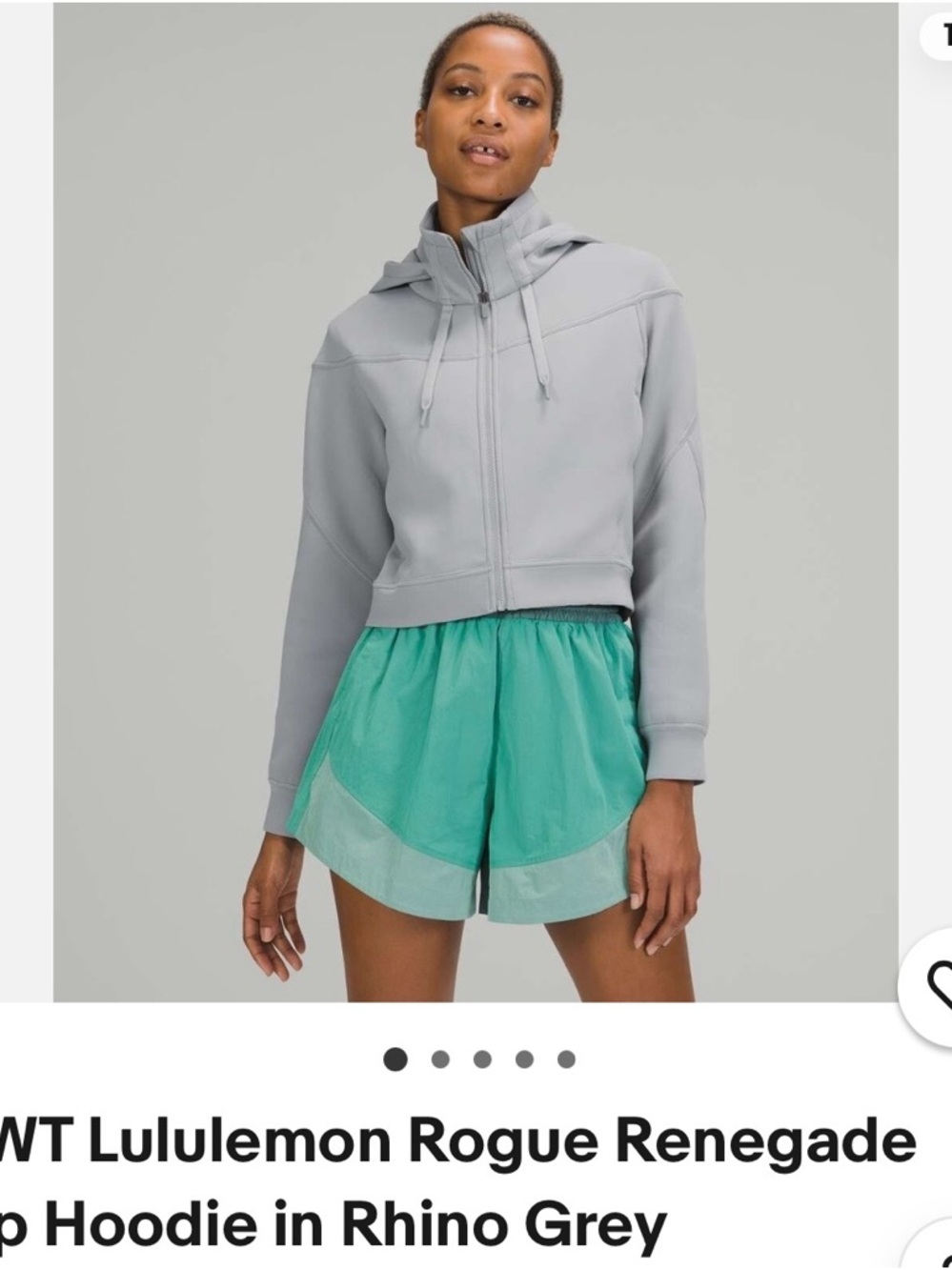 lululemon athletica White Zip Hoodie